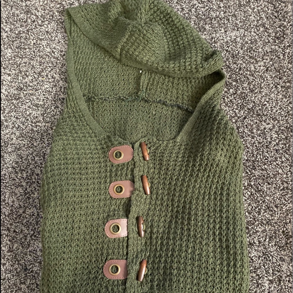Green Knit hoodie